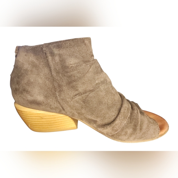 Miz Mooz Suede Peep Toe Booties, Womens 38 EU (7.5-8 US) - Picture 7 of 9